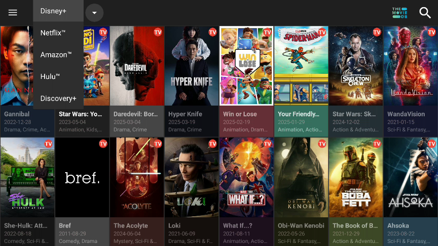 UnlockedFIRE Astro Disney and streaming service browsing screen